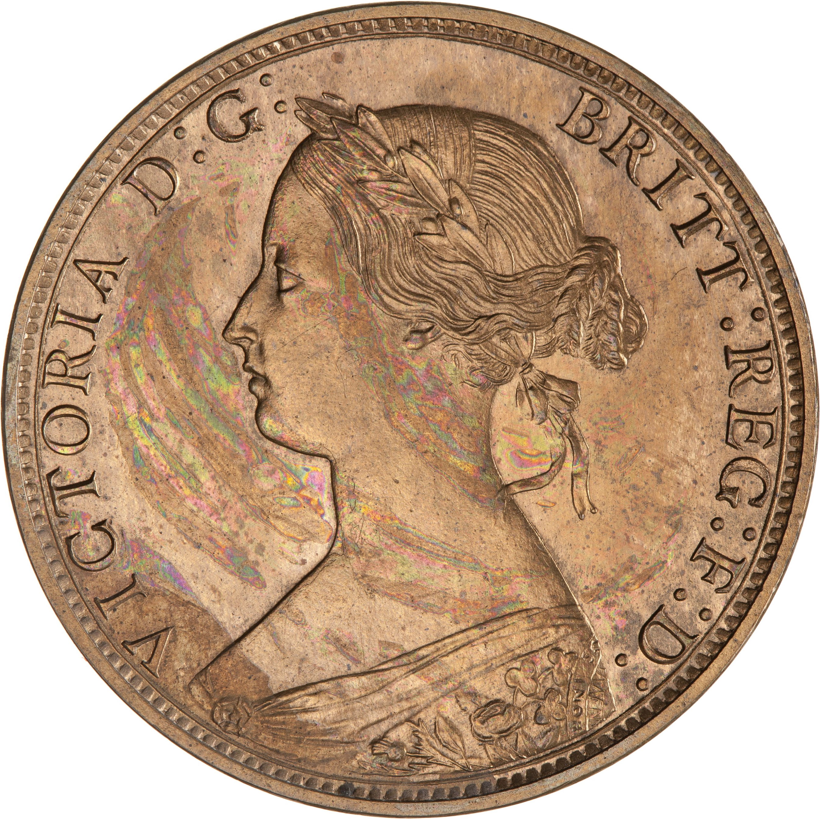 Obverse of 1861 New Brunswick One Cent Proof