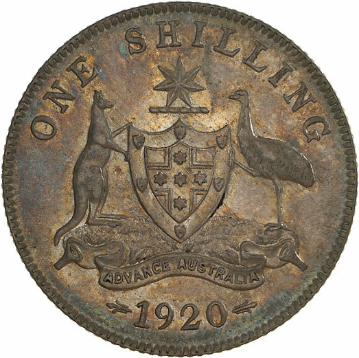 Reverse of 1920 no mintmark shilling