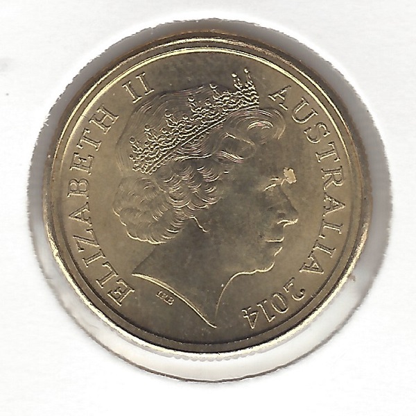 Obverse of 2014 ANZAC Dollar Mule