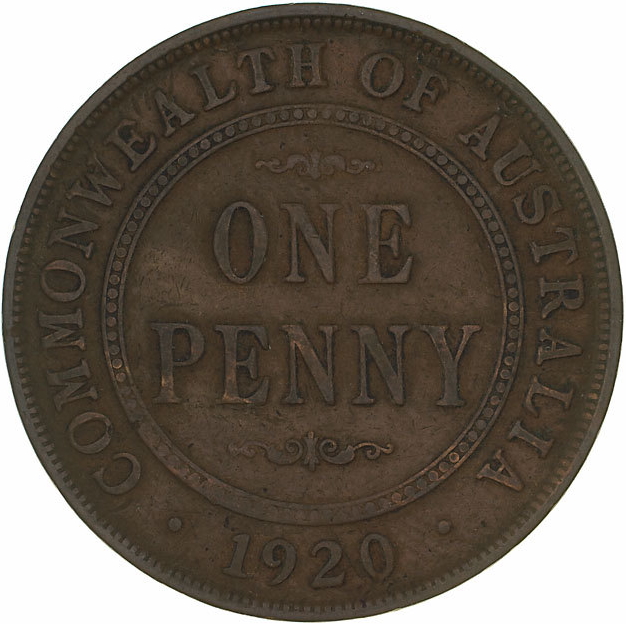 1920 dot over top scroll penny reverse