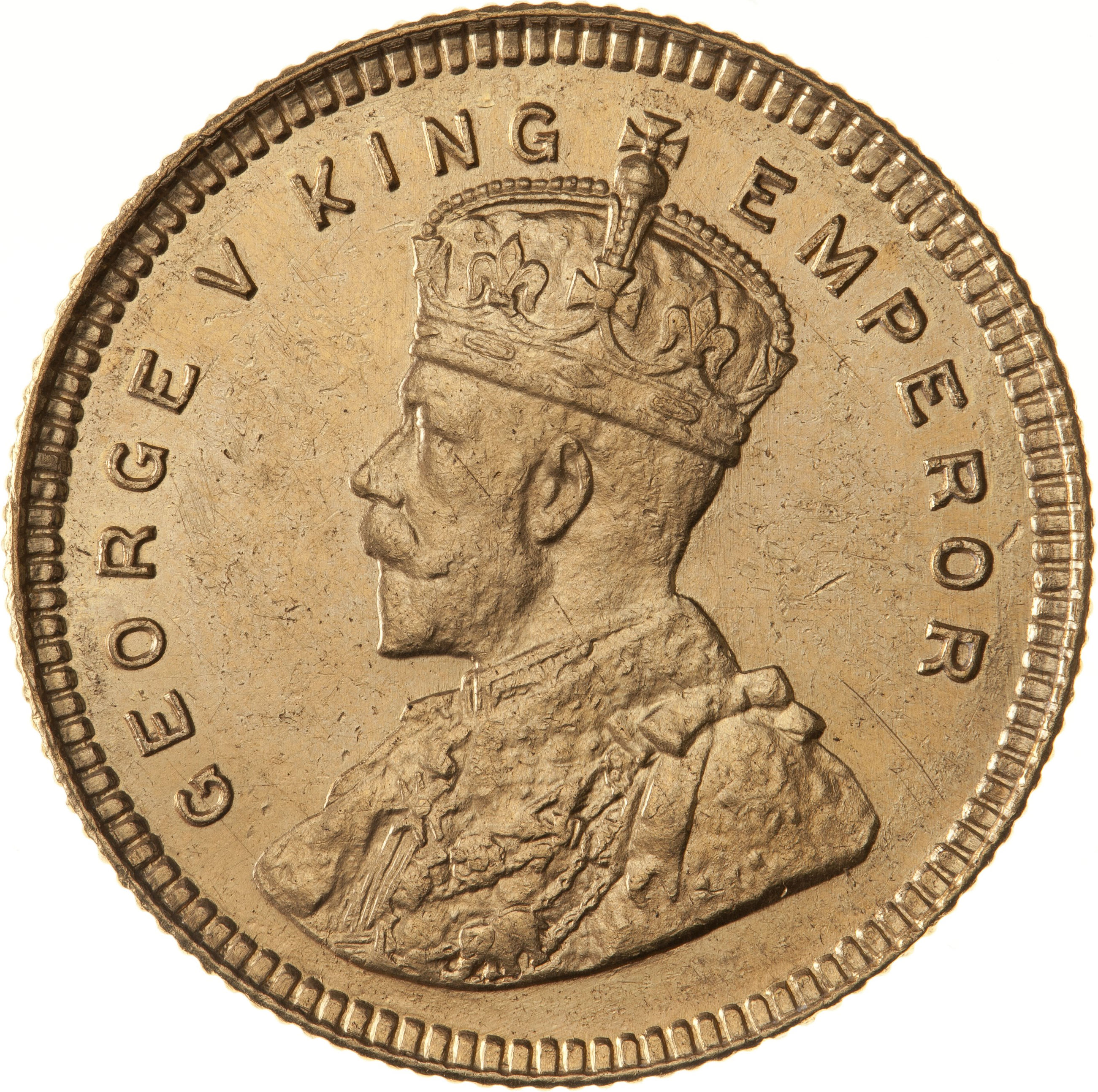 1918 15 rupees obverse
