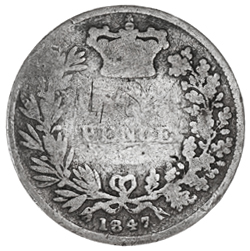 1847 Sixpence Reverse