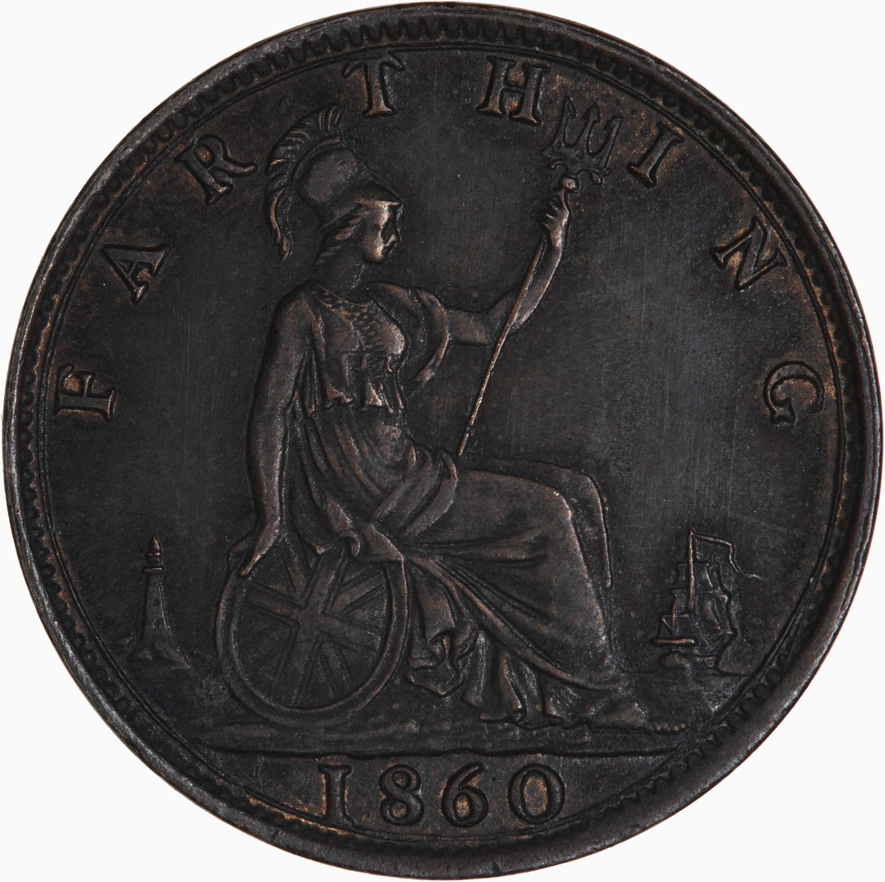 1860 farthing reverse B