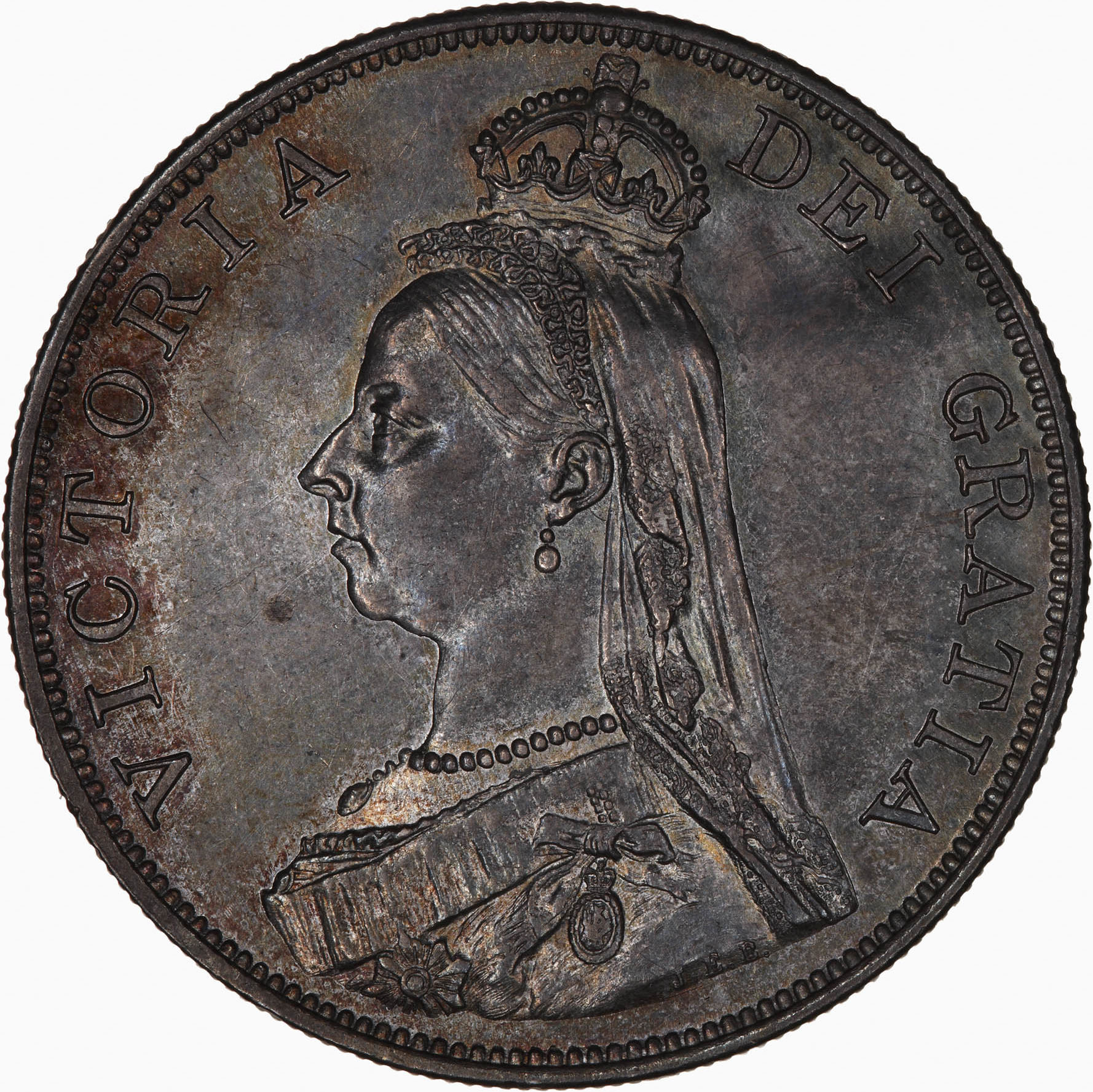 1887 Double Florin 2+B obverse