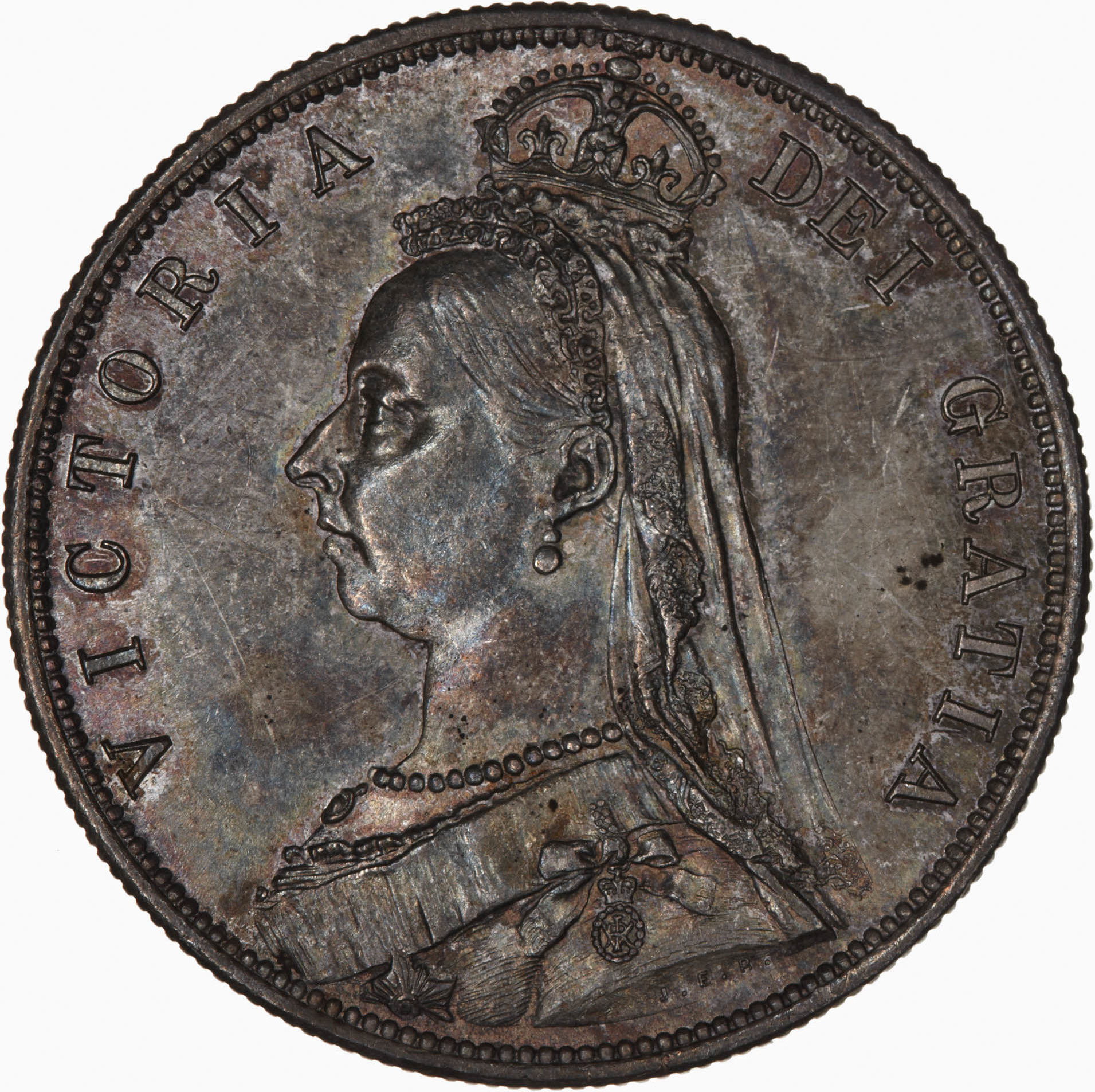 1887 half crown 2+A obverse