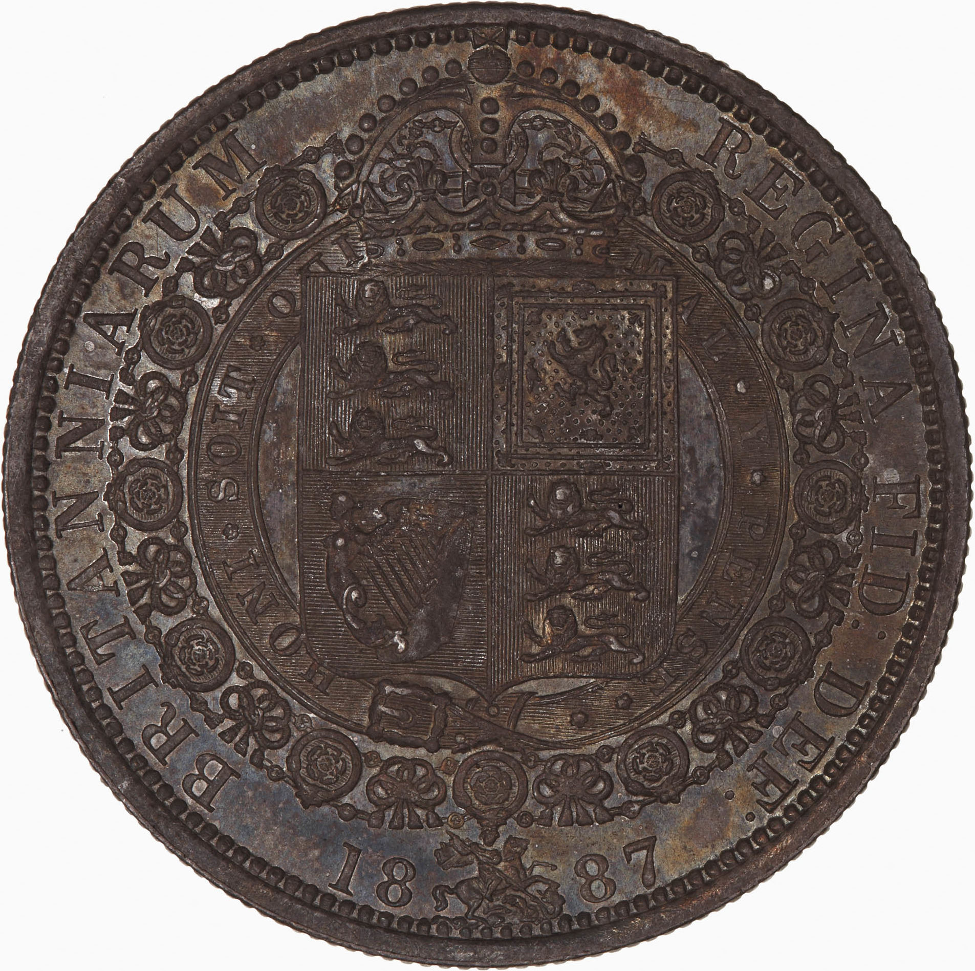 1887 half crown 2+A reverse